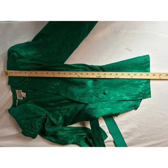 Vintage Women's Green 100% Silk double breasted 2 Piece Set skirt/jacket Sz 12 - Picture 7 of 16